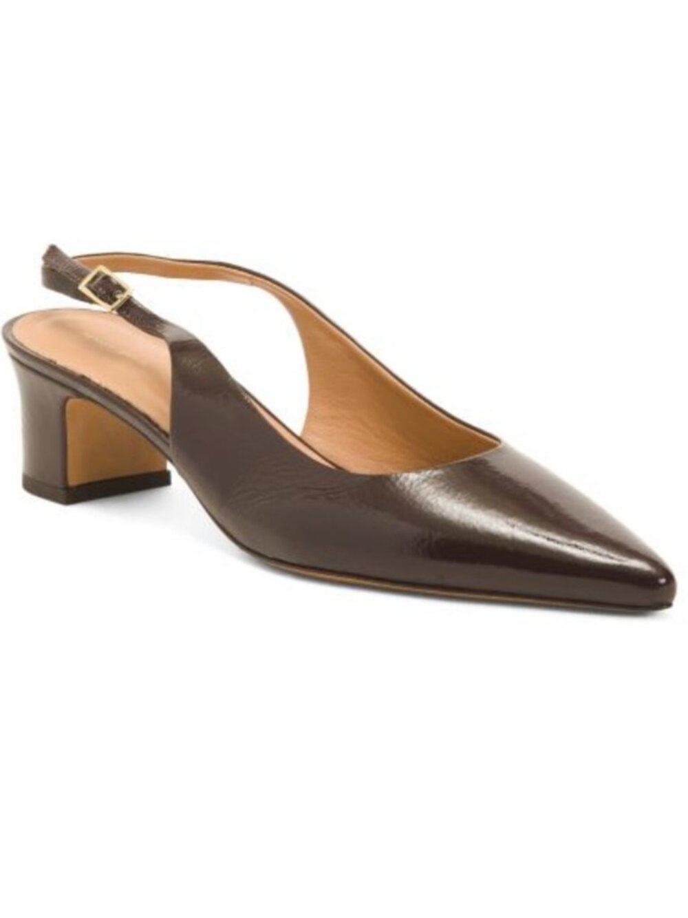 MANSUR GAVRIEL patent leather pointy toe slingback heels